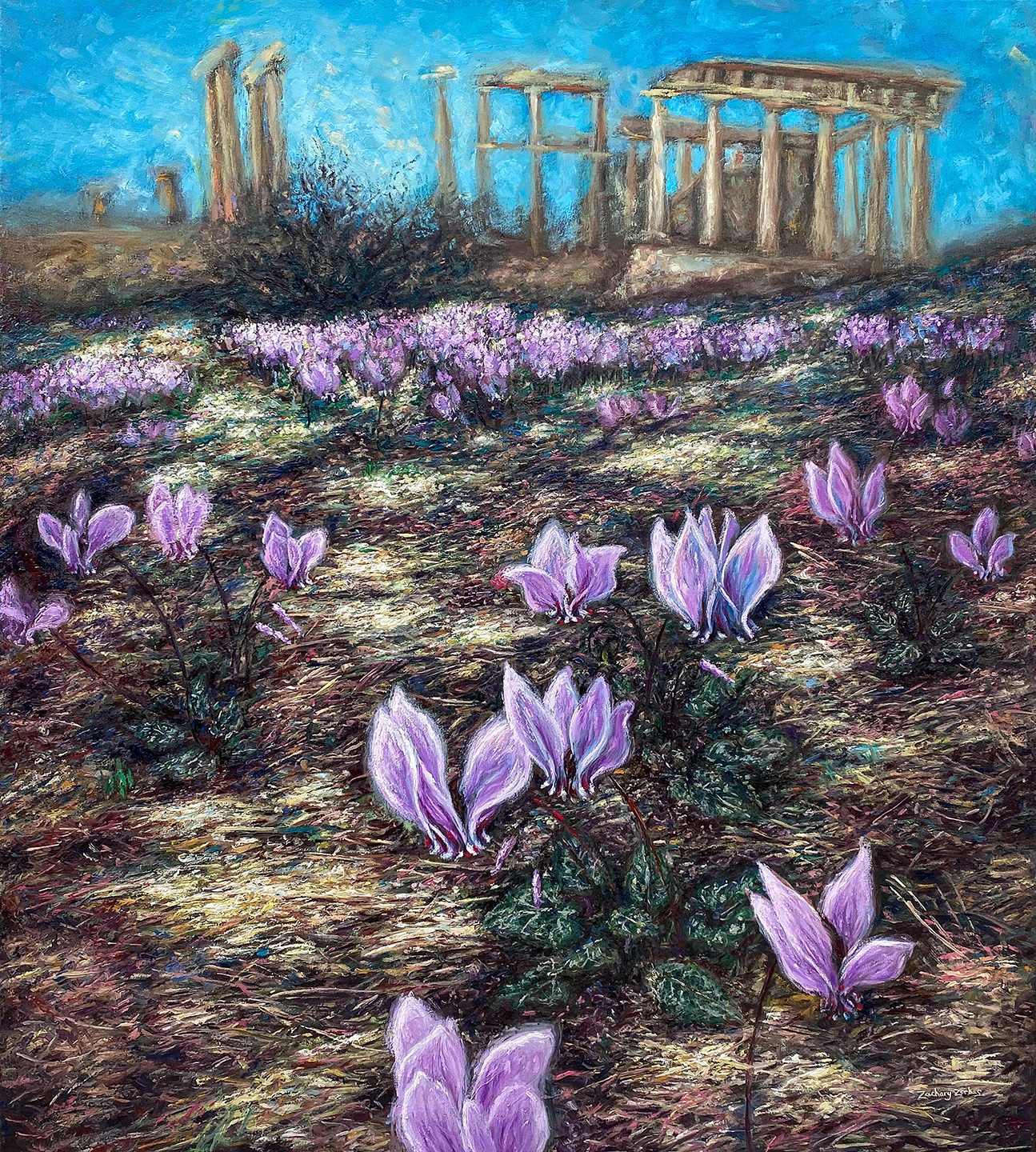 Aegina painting by artist Zac Zorbas